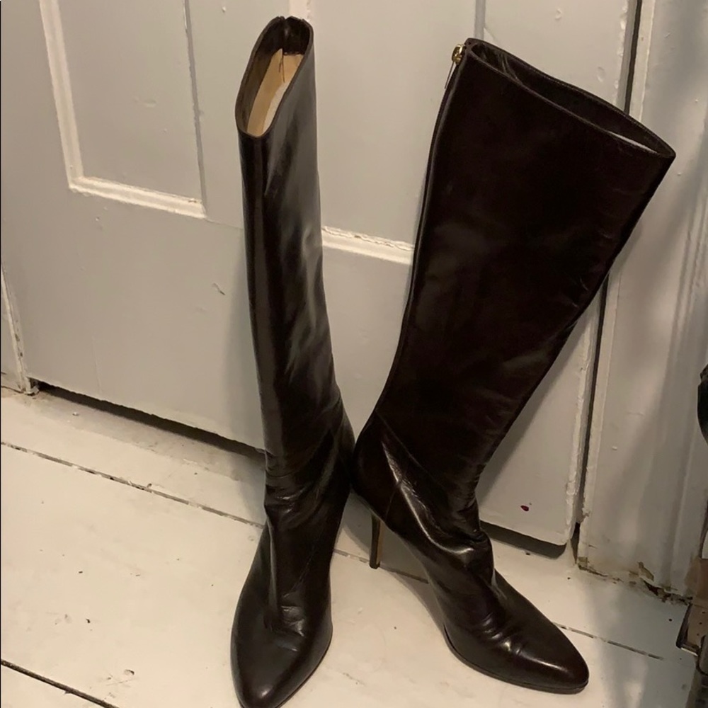 Jimmy choo brown leather boots
